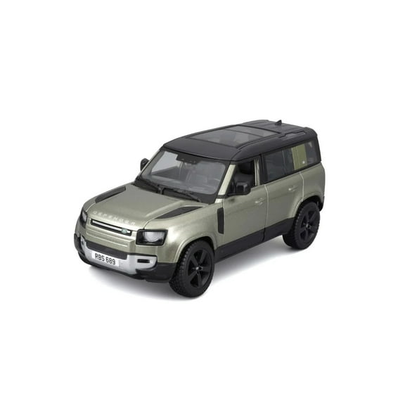 2022 Land Rover Defender 110, Silver Green SUV - Bburago 21101GN - 1/24 Scale Diecast Model Car