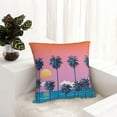 thumbnail image 6 of Pofeuu Beach with Palm Trees Print Double-sided plush pillowcase Square Throw Pillow Covers Pillows Cover for Living Room Bedroom Sofa Couch Cushion Cover（No pillow core）-20"x20", 6 of 7