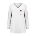 thumbnail image 4 of MVRLSH Womens Tops Blouse Casual Halloween Dark Terrifying Fashion Printed Comfortable Tees Loose Fit Blouses White - M, 4 of 5