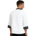 thumbnail image 4 of YONGHS Chef Coat Long Sleeve Women Men Button Chef Uniform White XXL, 4 of 6