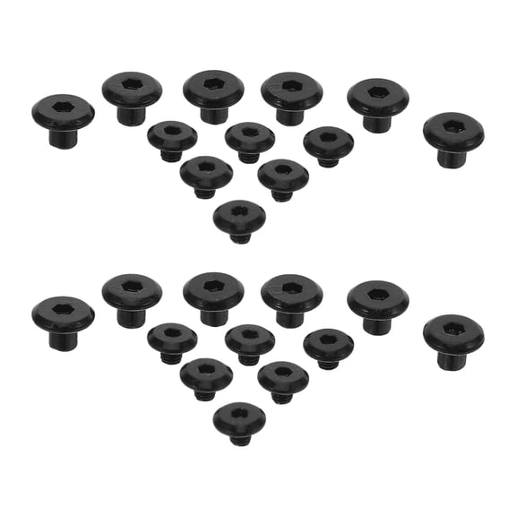 DEEPCRAFF 20 Sets Black Stainless Steel Bed Frame Bolts and Furniture Joint Screws for Home Assembly and Repair