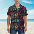 thumbnail image 4 of Daiia Mandala Colorful Hawaiian Shirt for Men Gentle Cotton Regular Short Sleeve Casual-Small, 4 of 9