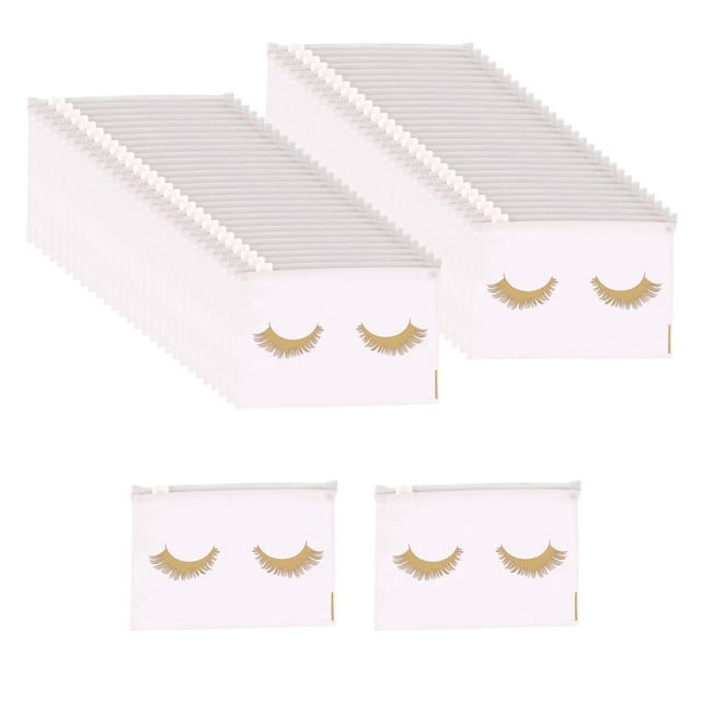 50 bolsas impermeables para pestañas, bolsas de maquillaje vacías para clientes, cuidado posterior de pestañas 18*13cm Yuyangstore Bolsas de maquillaje