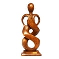 thumbnail image 3 of 12" Wooden Handmade Abstract Sculpture Statue Handcrafted "Entwined Spirits" Gift Art Decorative Home Decor Figurine Accent Decoration Hand Carved, 3 of 5