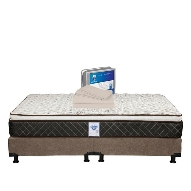 Colchón King Size Minesota Spring Air + Box + Juego de Sábanas