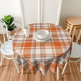 thumbnail image 4 of Nappe Ronde à Carreaux d'Automne 60 Pouces Orange Brûlé à Carreaux Buffalo Nappe d'Automne Récolte Action de Grâce Fêtes Couvre-Table Polyester Nappes Intérieures Extérieures pour Cuisine Salle à Manger Fête, 4 of 7