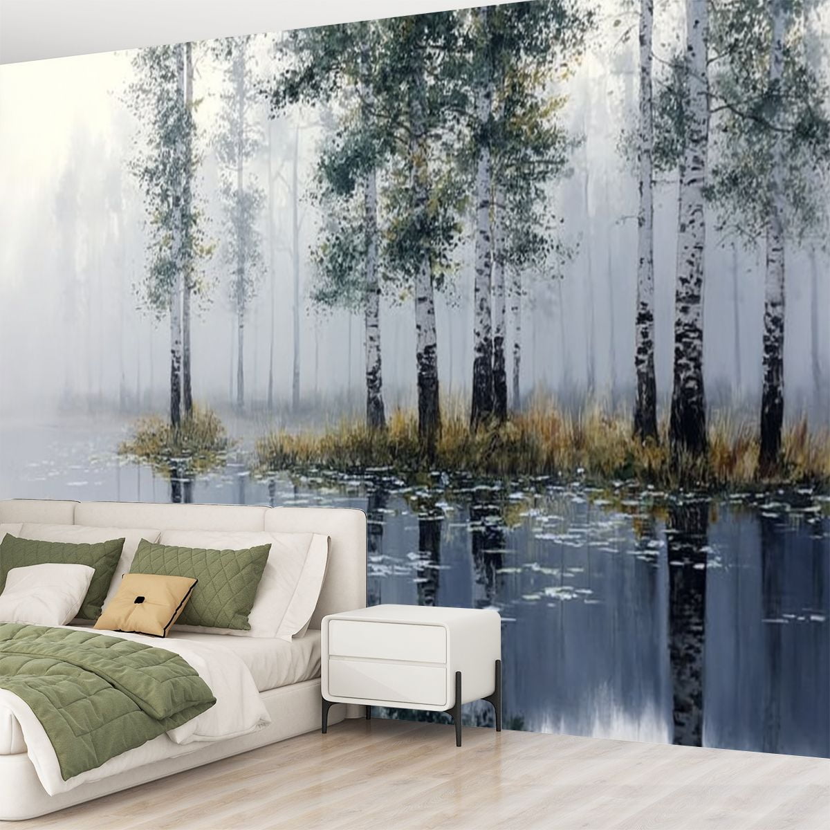 Peel and Stick Wallpaper Birch Trees Abstract Forest Branches Landscape Colorful Nature Modern Modern Art Wall Mural Decor Self Adhesive and Removable 69in x 98in