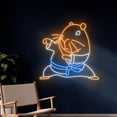 thumbnail image 2 of Handmadetneonsign Capybara Karate Neon Sign, Karate Capybara Led Sign, Capybara Martial Art Led Light, Capybara Neon Light, Wall Décor, 2 of 5
