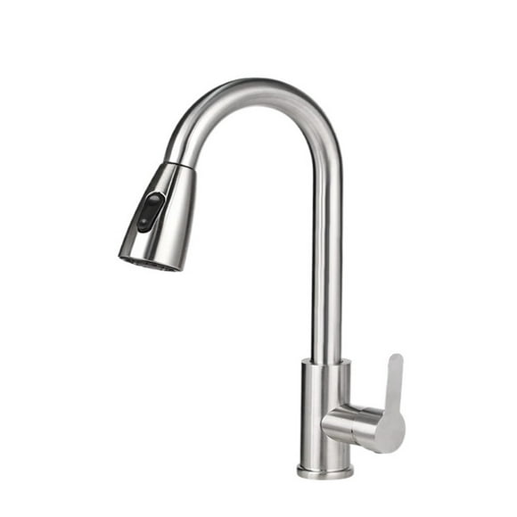Brushed Nickel Kitchen Faucet, Single Hole Pull Out Spout Kitchen Sink Mixer Tap, Stream Sprayer Head Chrome/Black Mixer Tap ,Versatile Features