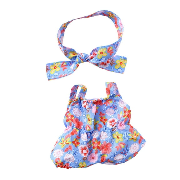 KOYPTL Realistic Girls Doll Clothes for Baby 8 Inch-Simulation Reborn Doll Girls Clothes Toy -Purple and Floral Print Jumpsuit & Hair Tie Gift for Toddlers Pretend Play Accessories Christmas Birthday