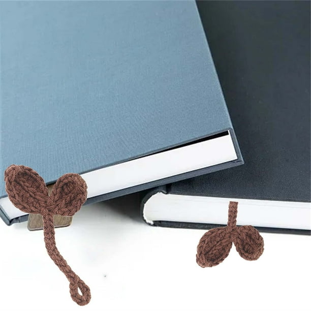 Brotes de hojas tejidos a mano en crochet Accesorios de crochet multifuncionales Marcapáginas para ratones de biblioteca Accesorios y lazos únicos para auriculares Un tejido