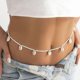 thumbnail image 3 of Bohemian tassel beaded waist chain white pearl belly chains shell waist chain bikini chain body jewelry for women, 3 of 4