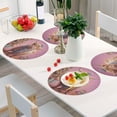 thumbnail image 5 of 15 Inch Round Grid Plate Mats Heat Non-Slip Resistant PVC Placemats for Kitchen Dining Table Decor Cow Wearing Christmas 1PCS, 5 of 5