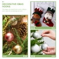 thumbnail image 2 of ifundom Plastic Ornament Hangers Christmas Hooks Dark Green 100Pcs, 2 of 6