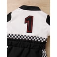 thumbnail image 6 of IWEMEK Baby Boys Jumpsuit Short Sleeve One Piece Overalls Black Race Car Driver Playsuit Fashion Chic Clothes, 6 of 7