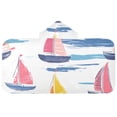 thumbnail image 5 of Yayeee Kids Hooded Towels Toddler Soft Absorbent Beach Bathing Wrap 50" x 23.5", Pink Hand Drawn Sailboats, 5 of 5