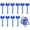 Blue, variant on 10 Pcs Cheer Pin Me Ribbon Cheerleader Bow Keychain Ribbon Cheer Keyring with Glitter Rhinestones Bow Lanyard Pendant for Women Girls.