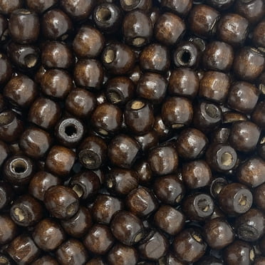 200 Stained Dark Brown Barrel Wood Beads 12mm x 10mm Diameter 5.5mm Large Hole