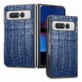 thumbnail image 1 of SaniMore for Google Pixel Fold 7.6" 2023 Case, Crocodile Texture PU Leather ull Protection with Tempered Glass Screen Protector Wear-resistant Vintage Folding Shell Shockproof Drop-resistant, Blue, 1 of 8