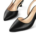 thumbnail image 6 of Pennysue Women's Slingback Heels Black Pu Pointed Toe Dress Pumps 7.5M, 6 of 6