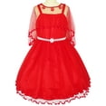 thumbnail image 1 of Robe de Fille Fleur Ceinture de Perles Concours Mariage Fête 10 Ans, 1 of 7
