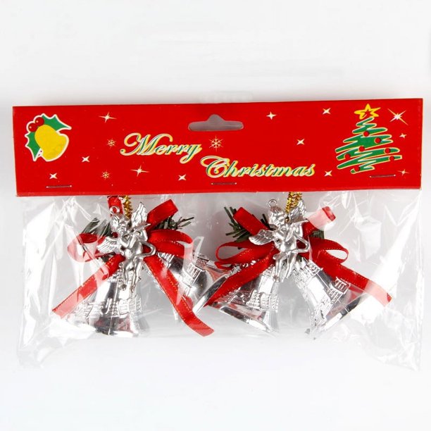 Adorno navideño de plástico chapado Cadena de campanas Accesorios colgantes para árbol de Navidad