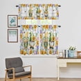 thumbnail image 4 of Kitchen Window Curtains Valance and Tier Set, Spring Flowers Gnomes Rod Pocket Tier Curtain Valance Set, Dwarfs Floral on Wood Board Light Filtering Cafe Curtains for Bedroom Living Room, 4 of 9