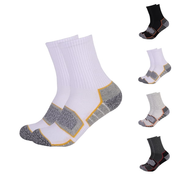 YFGEFTR Cotton Crew Socks, Mens Womens Bulk Casual Sports Sock, Compression Support Thick Cushion No Show Socks for Men Women