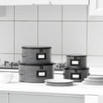 thumbnail image 4 of Aokeyee 4-Pack Hard Shell Dish Storage Containers with 48 Non-Woven Pads for Plates, Dinnerware & China - Ideal for Moving & Protection, 4 of 7