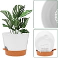 thumbnail image 5 of Superior Hub 12 inch Plant Pots, planters,Self Watering Pots, 2 Pack Large Plastic Flower pots with Deep Reservior and High Drainage Holes for Indoor Outdoor Plants and Flowers, White, 5 of 12