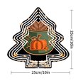 thumbnail image 3 of Stylish Metal Hanging Christmas Tree Wind Spinner - Festive Green & Orange Design with Swirling Patterns for Garden Decor, 3 of 7