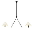 thumbnail image 2 of Aiwen Black Pendant Light Modern Linear Chandelier 2-Light Kitchen Island Lighting Fixture with Fabric Shade, 2 of 10