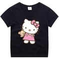 thumbnail image 2 of Camiseta de Hello Kitty para niños, ropa transpirable de verano de algodón de manga corta con cuello redondo y media manga con dibujos animados, 2 of 5