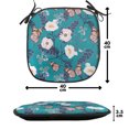 thumbnail image 4 of Floral Chair Seating Cushion Set of 6, Vibrant Selective Color Palette Floral Pattern Butterflies Petals, Seat Pads for Office with Anti-slip Backing, 16"x16", Multicolor, by Ambesonne, 4 of 7