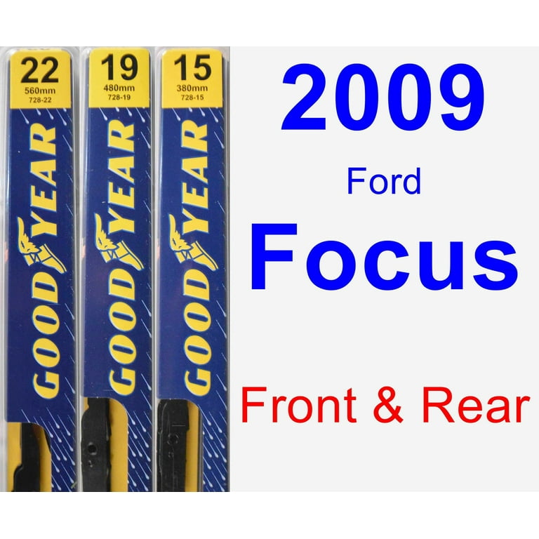 2009 Ford Focus Wiper Blade Set Kit Front Rear 3 Blades Premium
