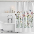 thumbnail image 2 of Shower Curtain Bathroom Set Watercolor Spring Flowers in Vase Waterproof Fabric Shower Curtains with Grommets&Hooks, Farm Floral Butterfly Privacy Bath Curtain for Bathtub 36x72in, 2 of 9
