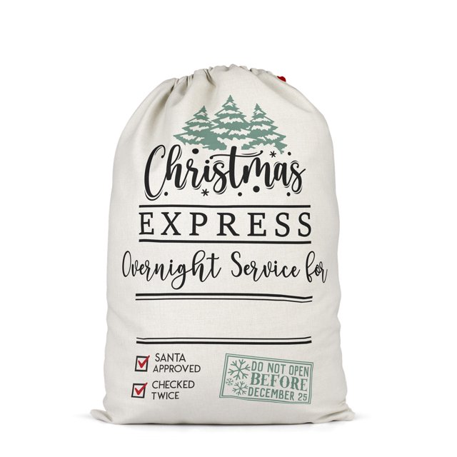 10 MOQ personalizado Santa Sacks sublimación ornamento en blanco decoración dinosaurio bolsa de Navidad con logotipo