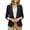 Black, variant on hoksml Women's Ruched 3/4 Sleeve Blazer, Shawl Lapel One-Button Open Front Jacket, Casual Work Office Blazer