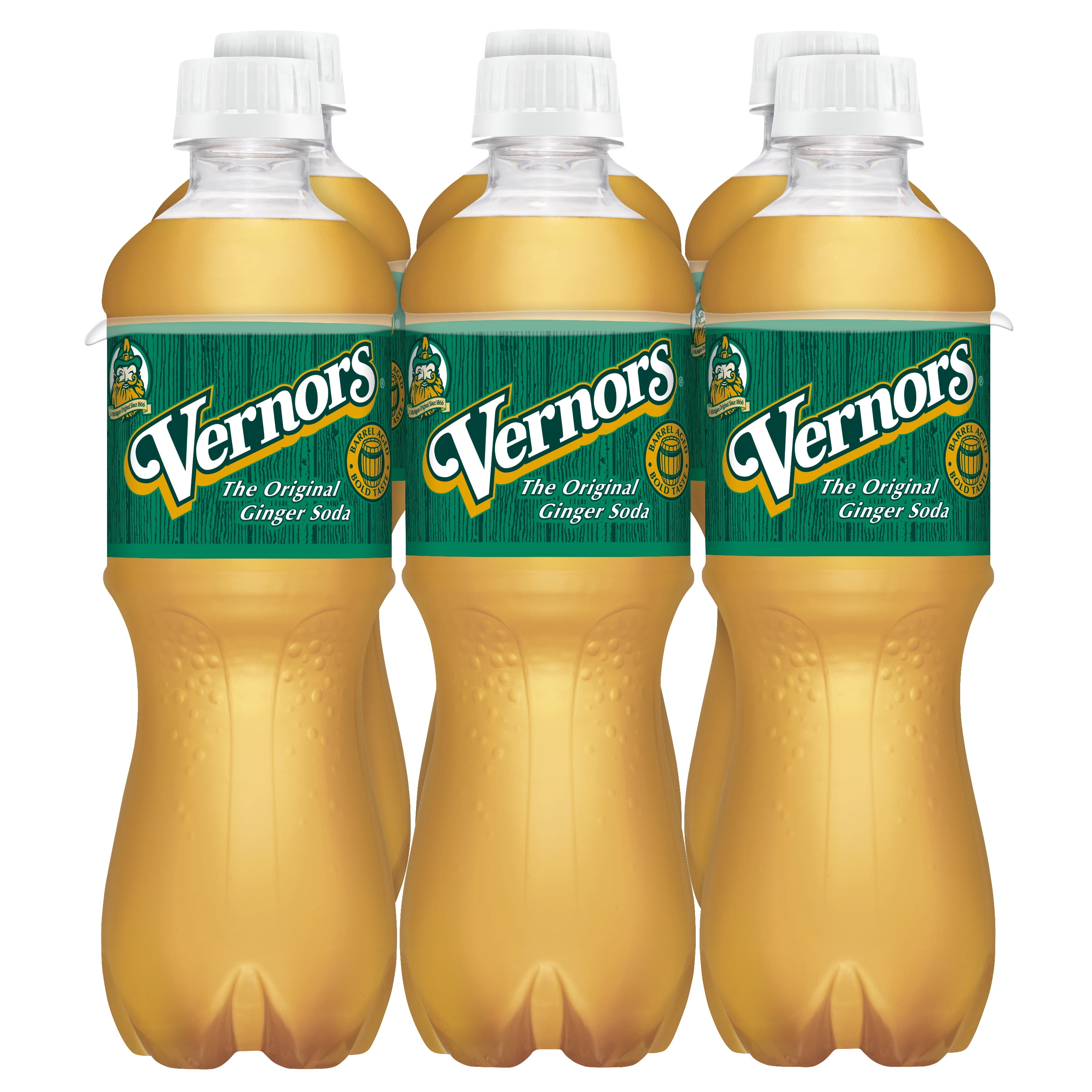 (3 pack) Vernors Caffeine Free Ginger Ale Soda Pop, 16.9 fl oz, 6 Pack Bottles