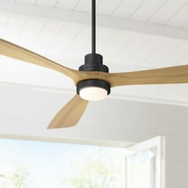 Casa Vieja 66" Delta Modern Indoor Outdoor Ceiling Fan 3 Blade CCT LED Light Remote Control Matte Black Finish Bedroom DC Motor