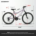 thumbnail image 2 of 24 Inch Mountain Bike, Disc/V Brakes 21 Speeds Women Bike, Sturdy Steel Frame and Suspension Fork, Stylish Adult and Teens Bicycle for Urban Trail Snow Commuter, 2 of 9