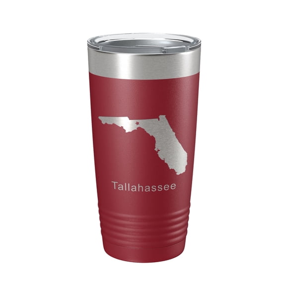 Tallahassee Home Star Tumbler Travel Mug Insulated Laser Engraved Coffee Cup Florida 20 oz Maroon
