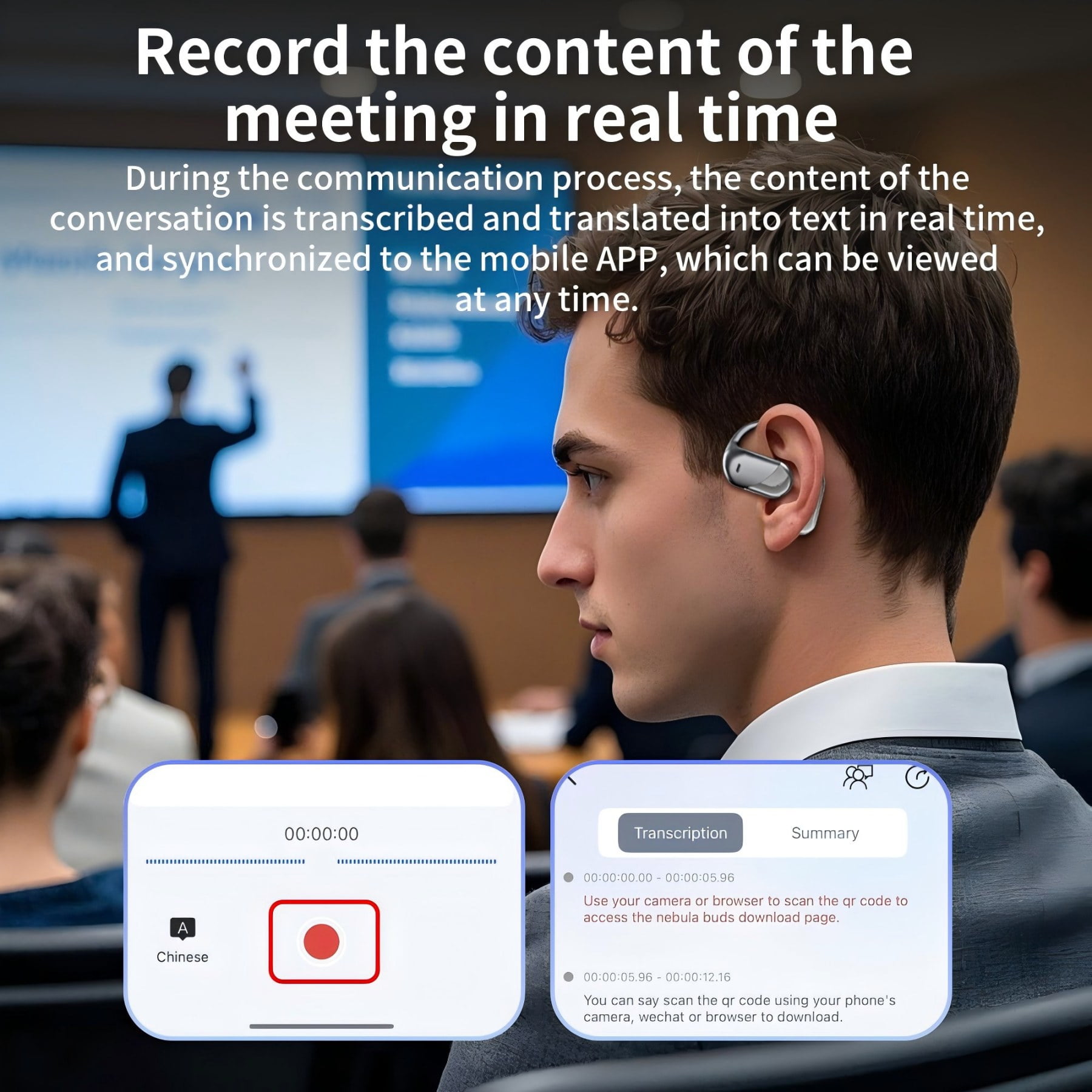 144 Languages AI Real-Time Translation Wireless Earbuds - 60H Playtime, Bluetooth 5.4 Open Ear 4-in-1 Translator for Business & Learning OWS Earphone