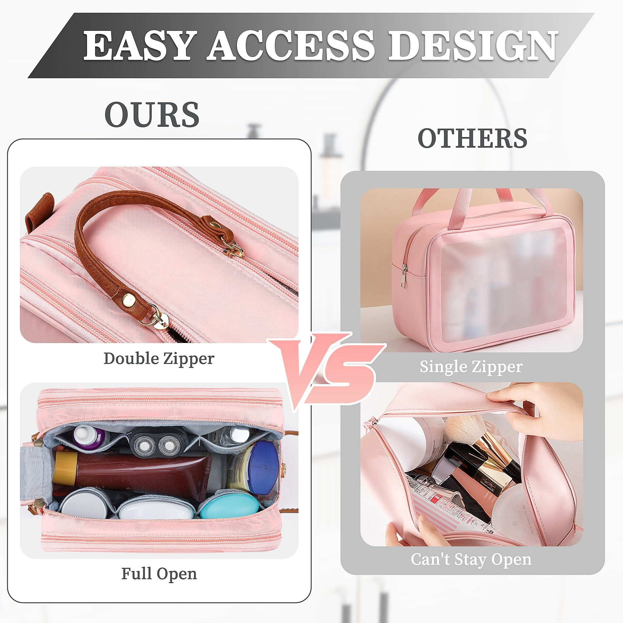 Yoolife Cosmetic Makeup Bag for Women Large Capacity Personalized Gifts Travel Toiletry Bag Accessories Toiletries Water Resistant Dop Kit for Women