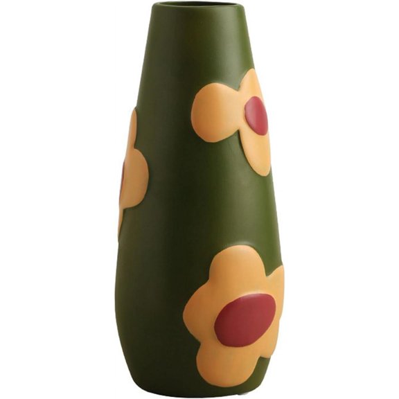HUGFEGWE Vase à Fleurs Pastel en Céramique Peint à la Main Unique Coloré Décoratif Esthétique Moderne pour Décoration Maison Salon Bureau (5) CJB91-35995
