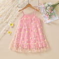thumbnail image 4 of Ruiwil Toddler Girls Nightgown Size 3-4 Years Flower Print Sleeveless Spaghetti Straps Clothes Summer Dailywear Casual Soft Girls Sleep Dress Pink, 4 of 4