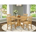 thumbnail image 2 of Atlin Designs 5-piece Wood Kitchen Table and Chair Set in Oak, 2 of 6