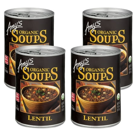 (4 Pack) Amy's Organic Vegan Lentil Soup, 14.5 (Best Canned Lentil Soup)