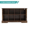 thumbnail image 7 of 8-Cube LED Bookshelf - Mid-Century Modern Wood Storage Shelf for Bedroom, Living Room & Office, Brown, 7 of 7