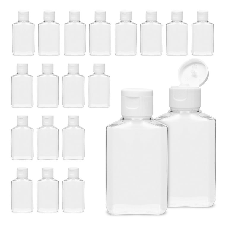 50 Pack Travel Bottles with Keychain, 2oz/50ml Plastic Flip Cap
